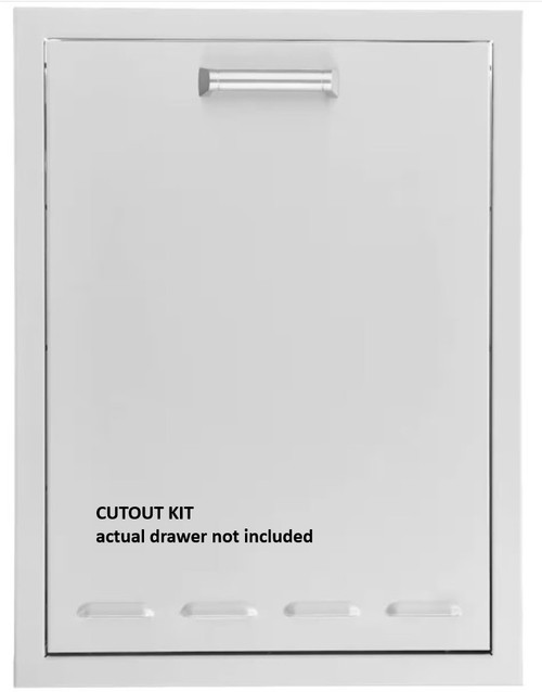 BBQ Girls Premium 20-Inch Stainless Steel Roll-Out Trash or Propane Tank Drawer CUTOUT KIT