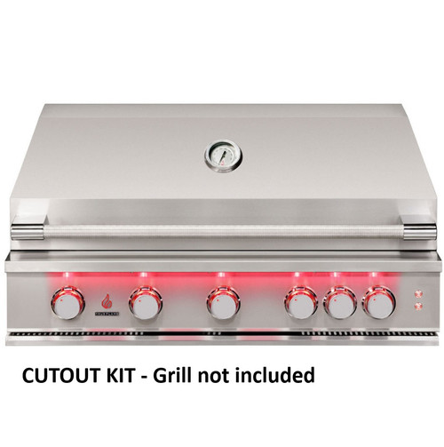 TrueFlame 40-Inch 5-Burner Built-In Natural Gas Grill with Rear Infrared Burner and Grill Lights CUTOUT KIT