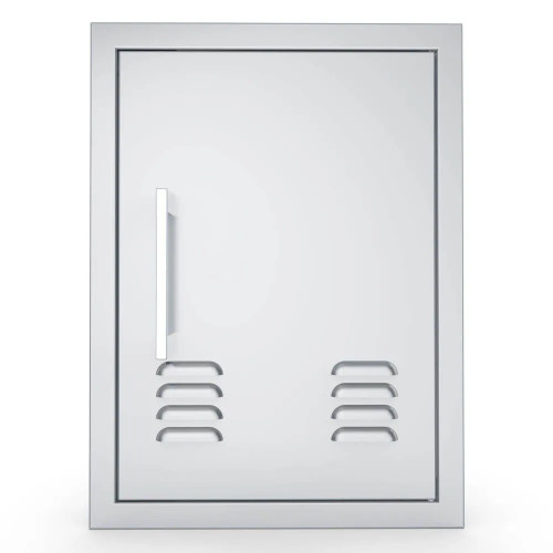 Sunstone Grills Signature Series 14-Inch Stainless Steel Beveled Frame Right-Hinged Vertical Vented Single Access Door-Front-View