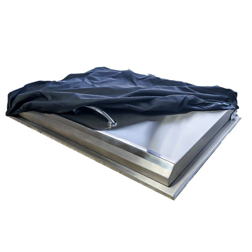 Sunstone Grills Weather-Proof Cover for 28-Inch Drop-in Ice Chest-Half-Covered