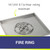 American Fire Products 36" Stainless Steel Square Drop In Pan With 18" Fire Ring - SS-SQP-36-ASBL
