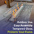 American Fire Products Linear Glass Flame Guard for 48" x 6" Linear Drop-In Fire Pit Pan - FG-LCB-48