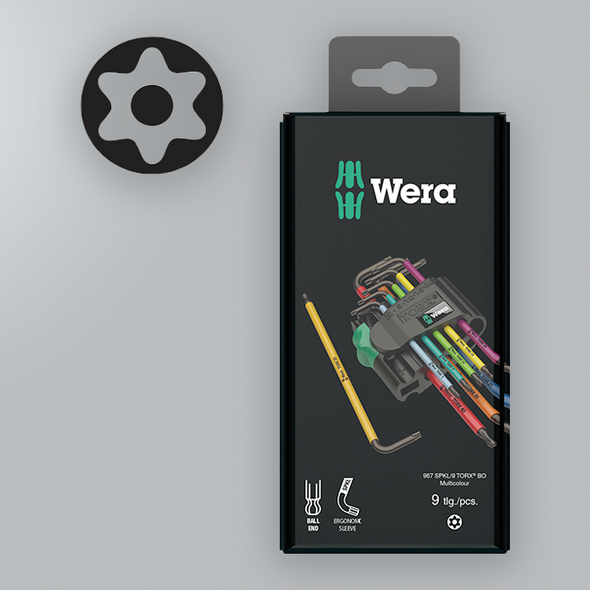 Wera 967/9 TX BO Multicolour 1 SB L-key set for tamper-proof TORX® screws (201-631-02)