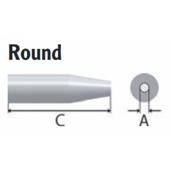 ETCC - Round Sloped Tip - A 3.2mm / C 34.5mm