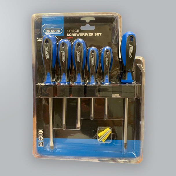 SOFT GRIP SCREWDRIVER SET (6 PIECE) - Countertop display pack