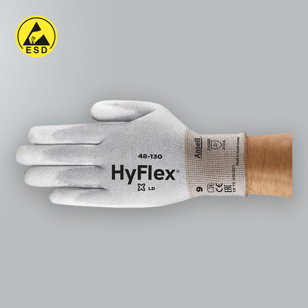 Hyflex Palm-Coated Light-Duty Industrial Gloves ESD