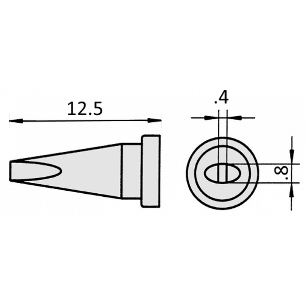 LTH - Chisel tip - 0.8 mm / 0.4 mm / 12.5 mm (GW-LTH)