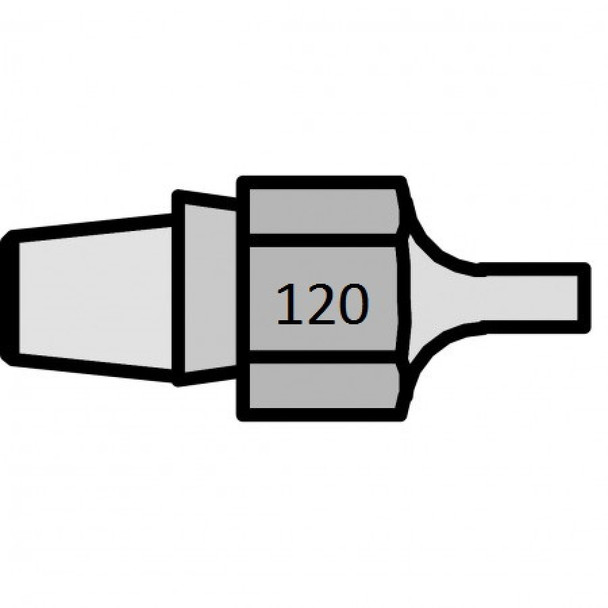 DX120 - Nozzle without inside tube for cleaning SMD pads - Outer Ø 2,5 mm Inner Ø 1,1 mm Nozzle Length 22 mm