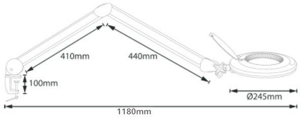 Magnifier Lamp - Long Reach LED Daylight Measurements