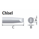 ETA - Chisel Tip - A 1.6mm / B 0.7mm / C 34.5mm