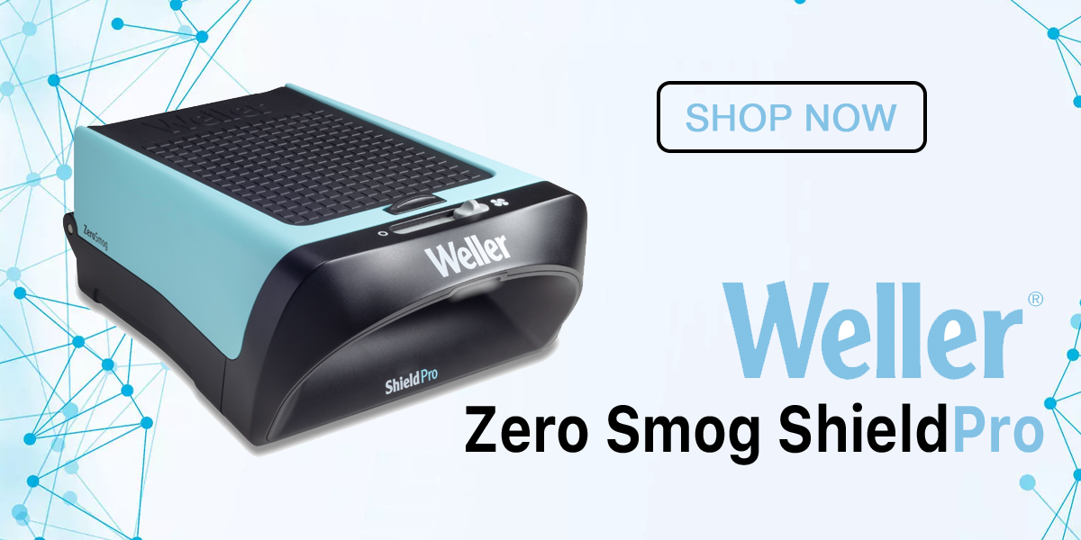 Zero Smog Shield Pro Desktop soldering fume extraction with E10 EPA / activated carbon filter