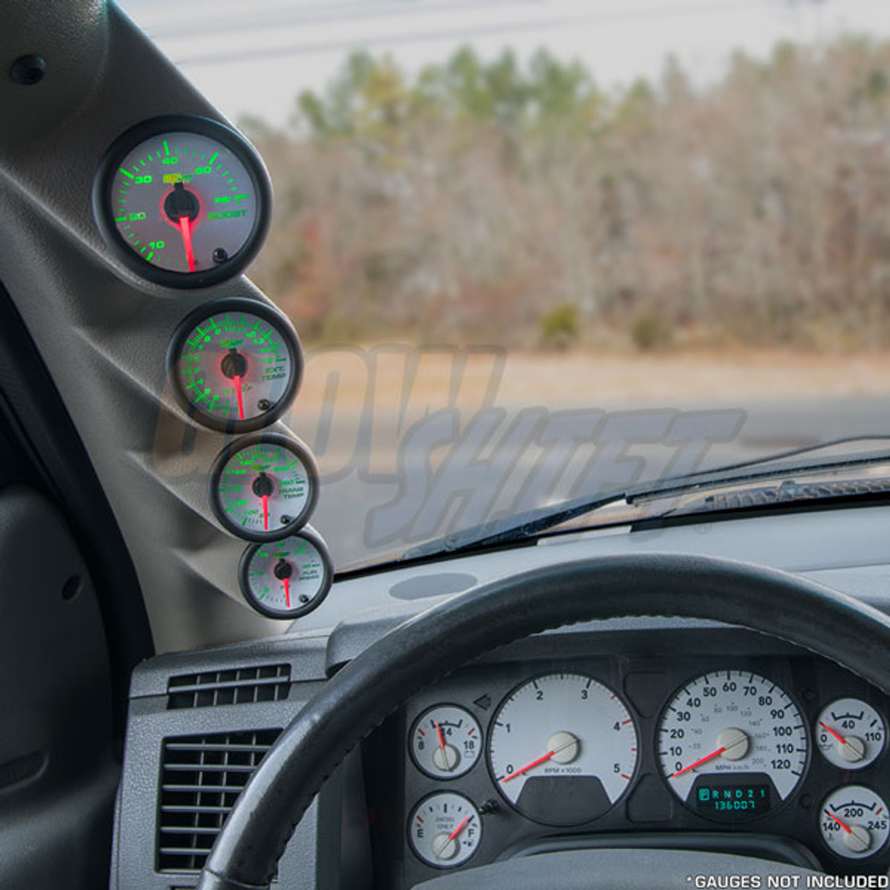 GlowShift Taupe Quad Gauge Pillar Pod for 20062009 Dodge Ram 6.7 Cummins
