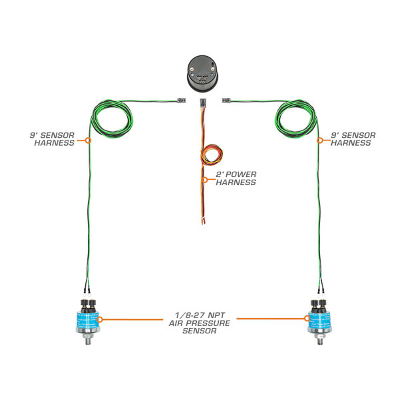 GlowShift Tinted Color Dual Digital 220 PSI Air Pressure Gauge Kit for Ride  Suspension Systems Includes Electronic Sensors Multi-Colo 【公式通販】ストア 