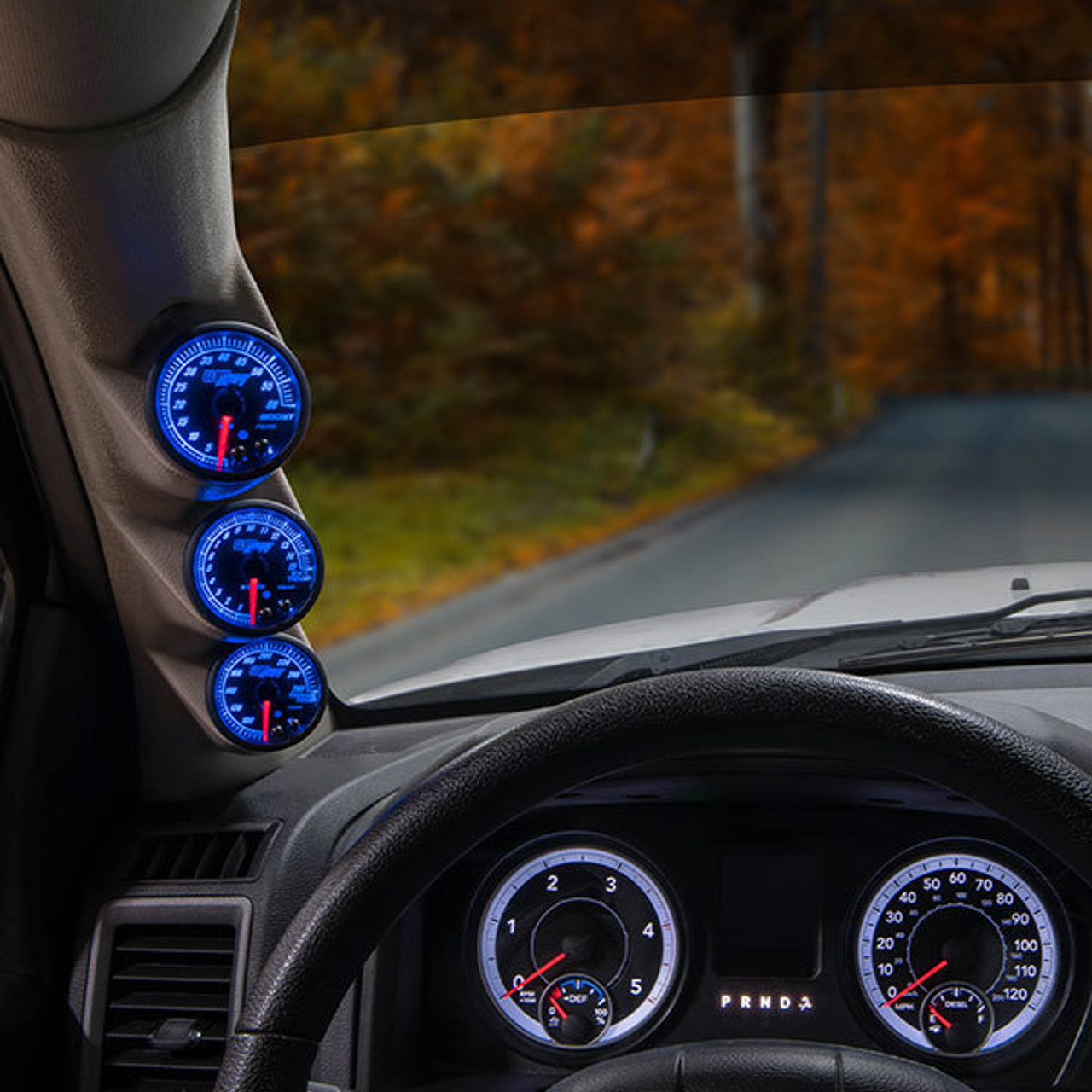 GlowShift Elite 10 Color Series Triple Gauge Package for 2010-2018 Dodge  Ram 6.7 Cummins