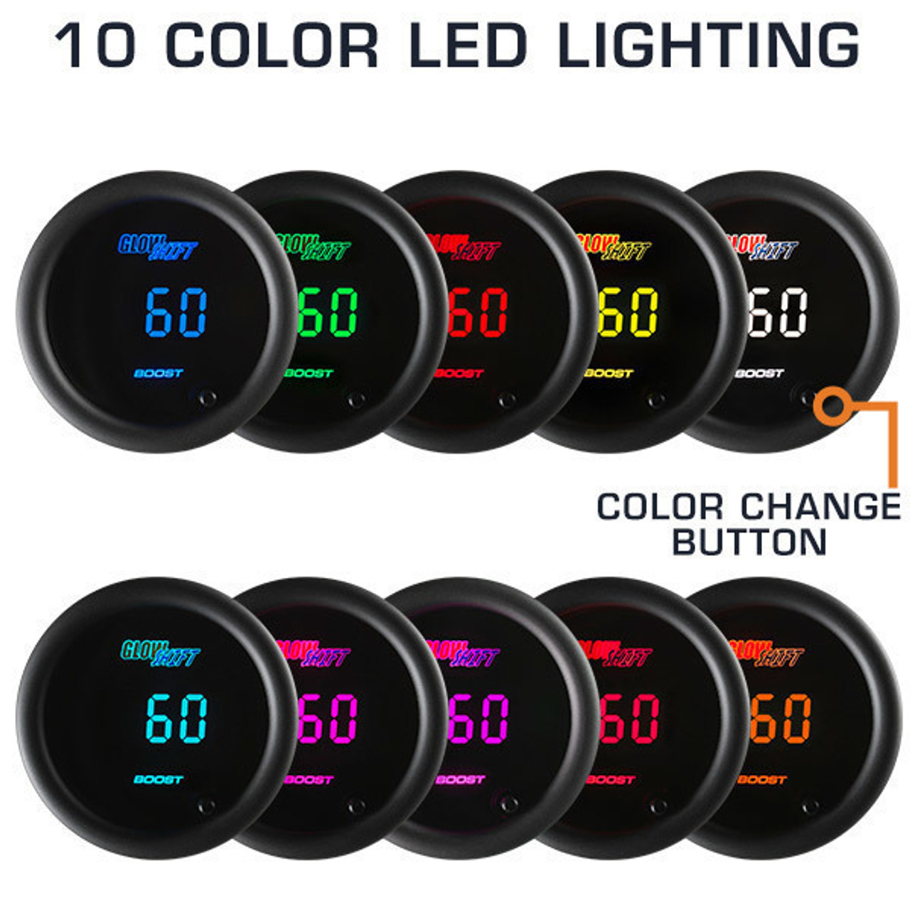 クラブ Gauge Design - Gauge design type2 sus303 GlowShift GS-C706 Black 7 Color Water Temperature Gauge
