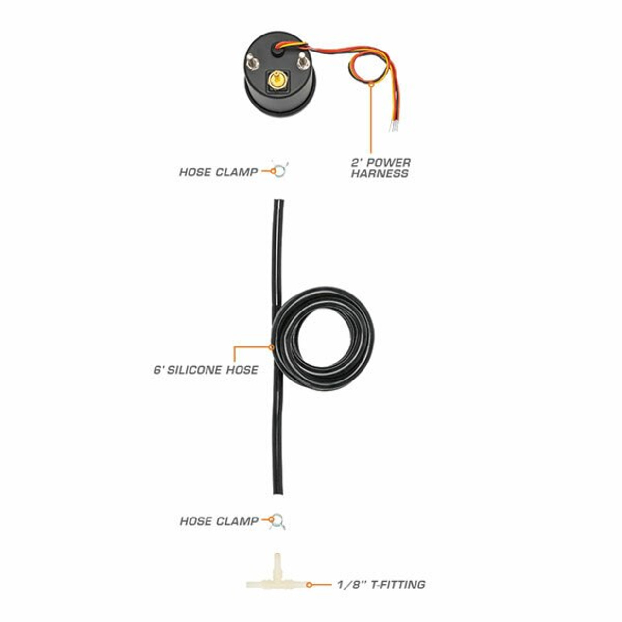 GlowShift 10 Color Digital 30 PSI Boost/Vacuum Gauge Kit