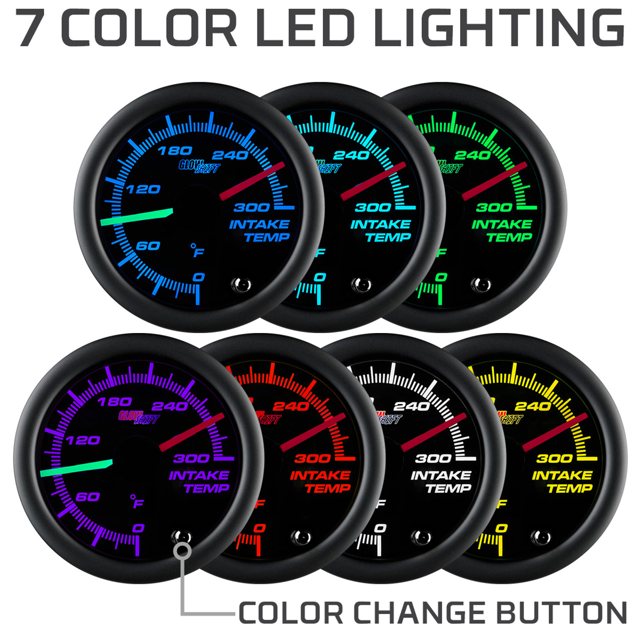 GlowShift Tinted Color Dual Intake Temperature Gauge