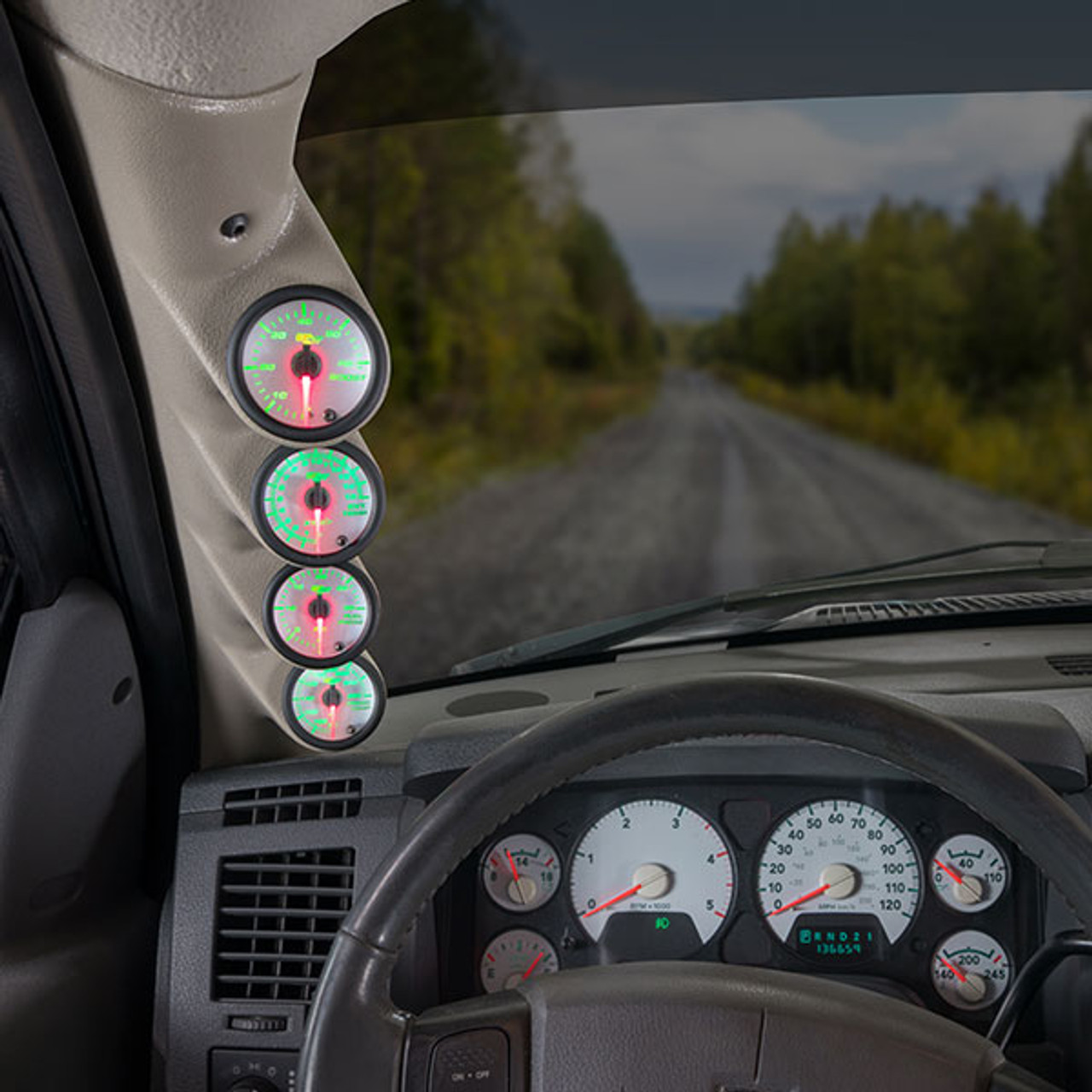 GlowShift | 7 Color Series Quad Gauge Package for 2003-2009 Dodge