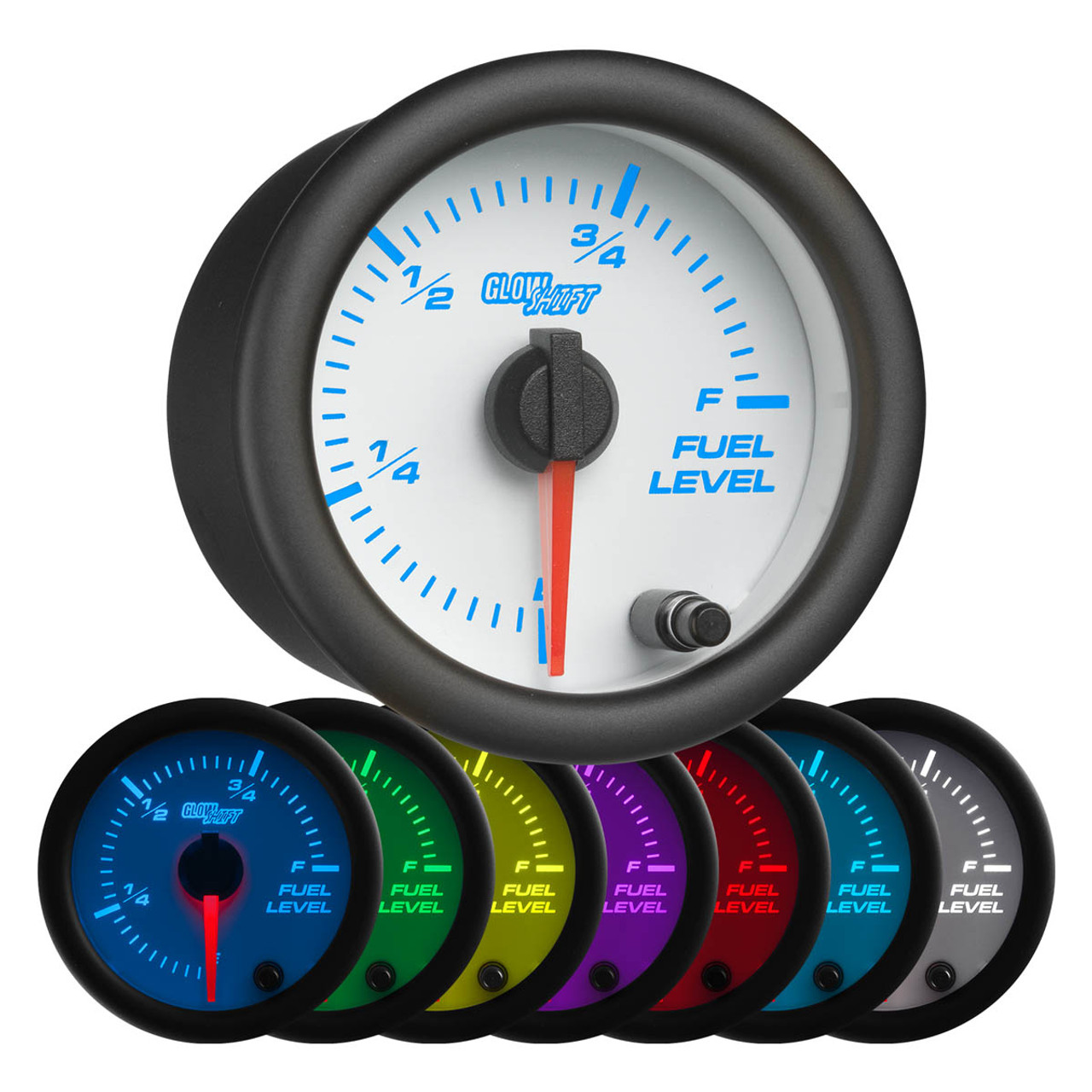 GlowShift | White 7 Color Series Fuel Gauge