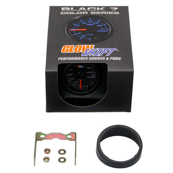 GlowShift Black 7 Color 200 PSI Air Pressure Gauge