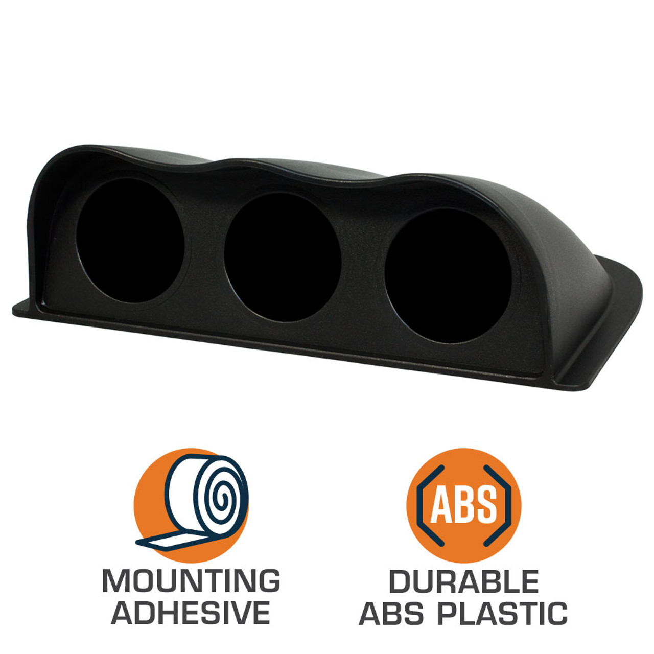 Universal Triple Gauge Dashboard Pod with Dome Lip