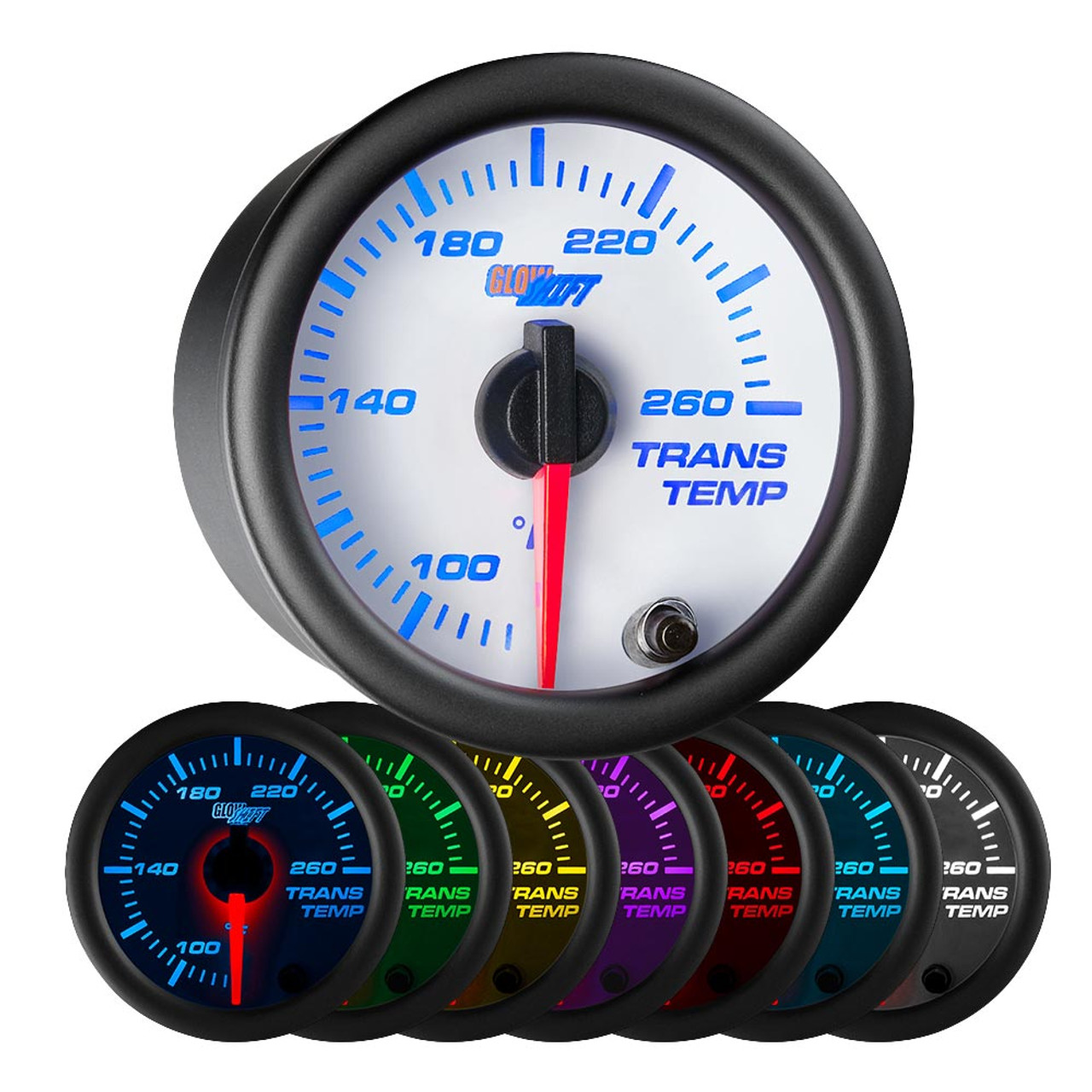 GlowShift | White 7 Color Transmission Temperature Gauge