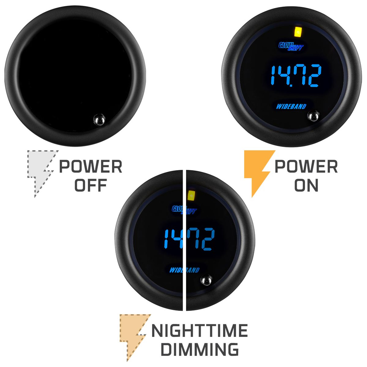 GlowShift | Tinted 7 Color Digital Wideband Air/Fuel Ratio Gauge