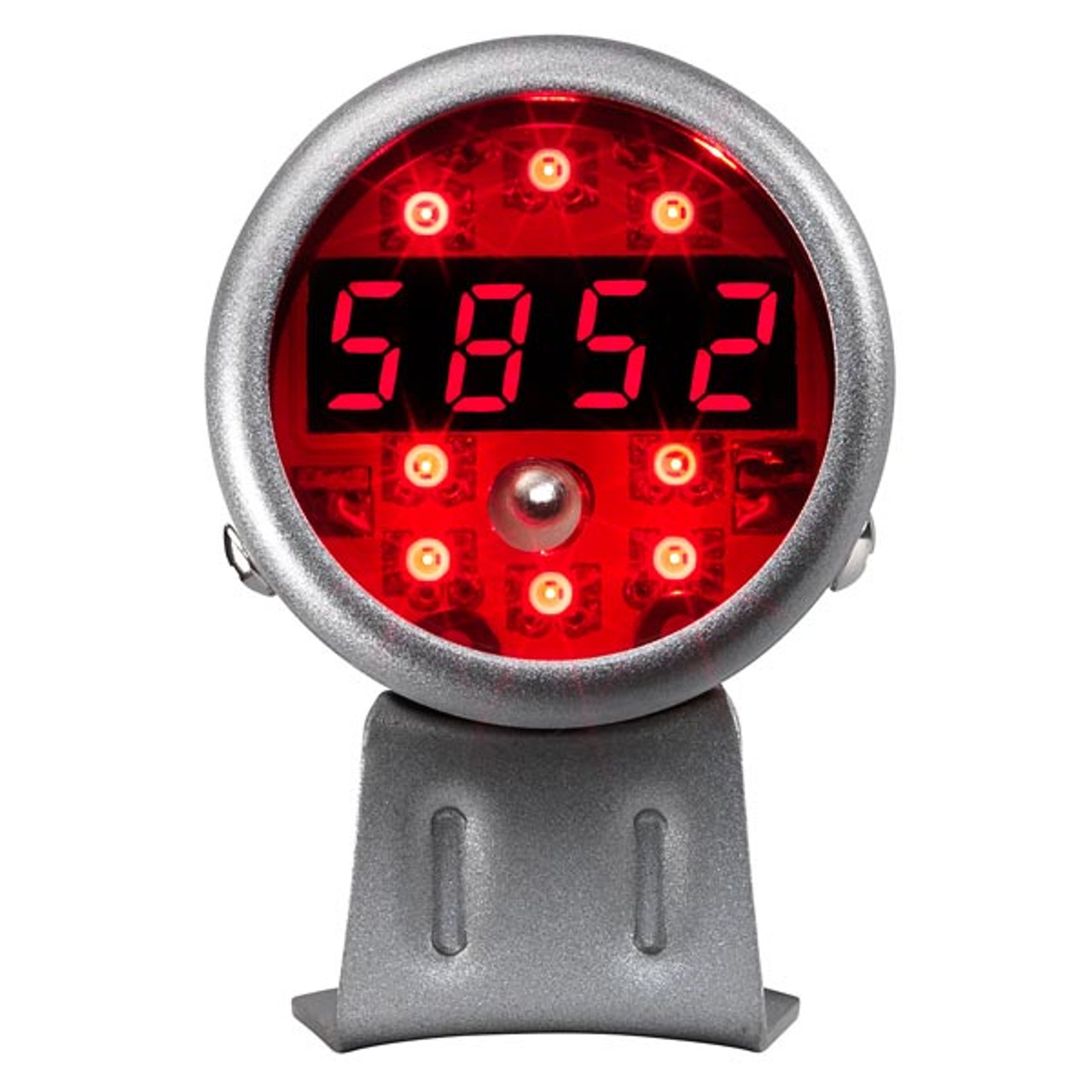 GlowShift  Silver & Red LED Digital RPM Tachometer with Shift Light