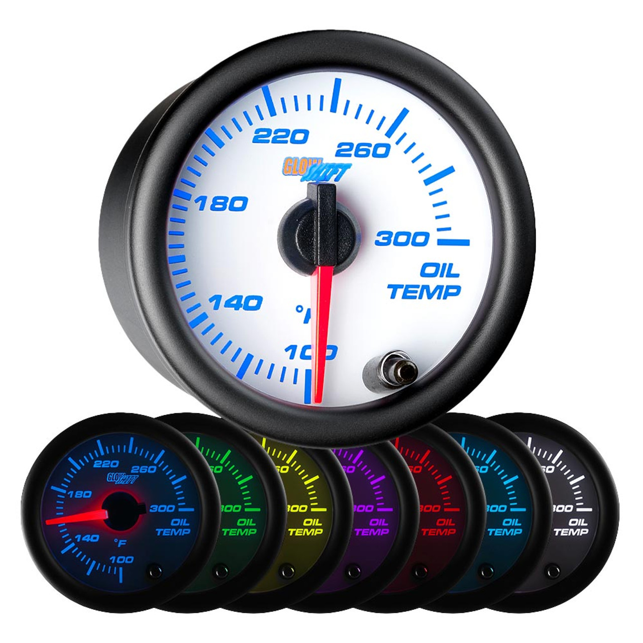 Black 7 Color Oil Temperature Gauge