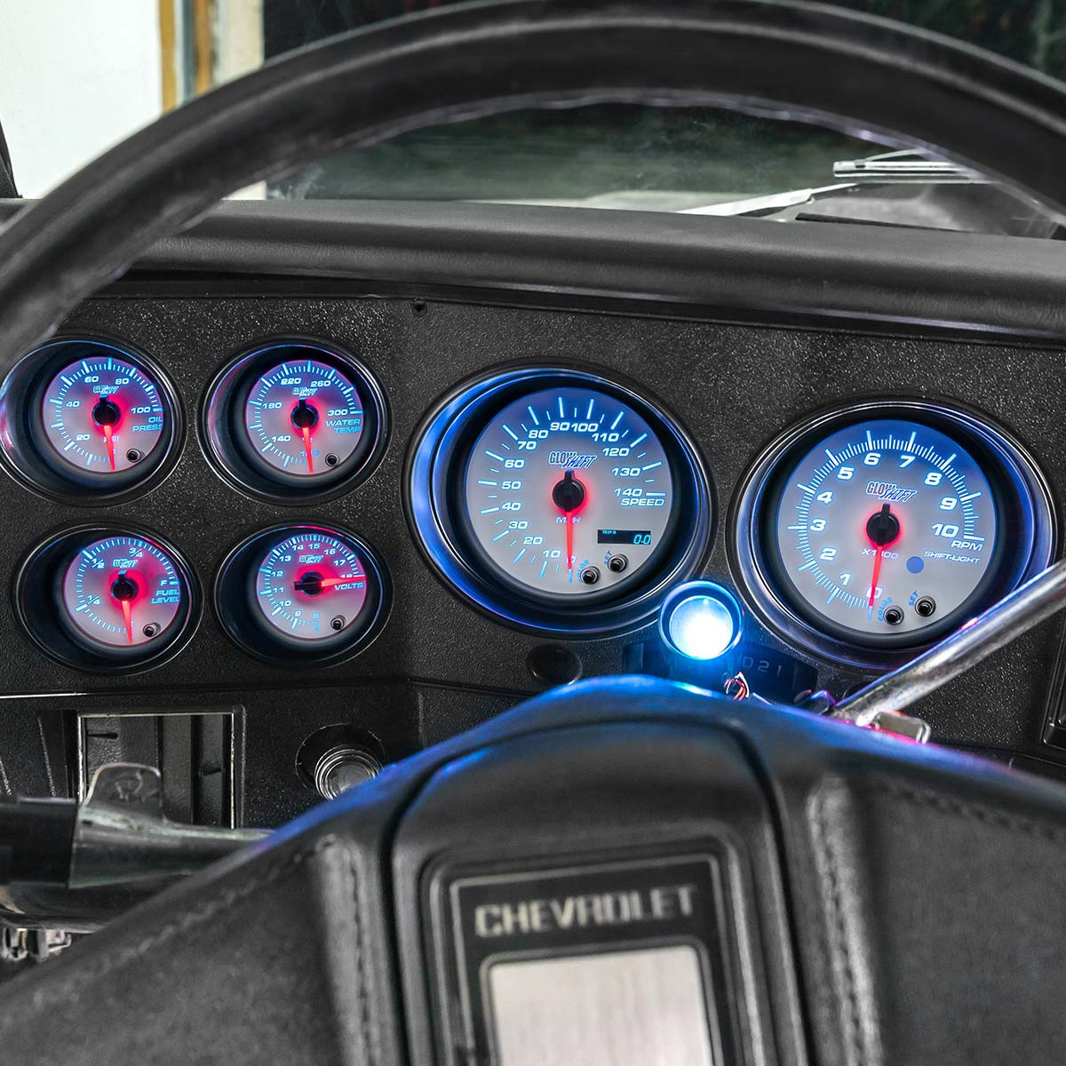 GlowShift | White 7 Color Series 6 Gauge Set for Cars and Trucks