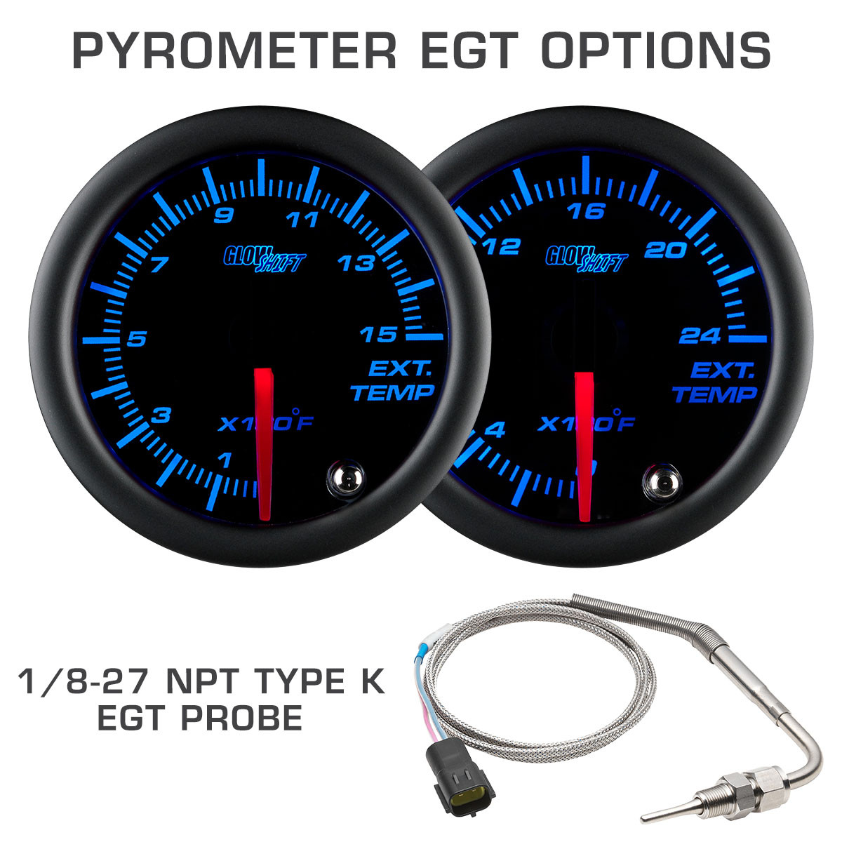 GlowShift | Tinted 7 Color Series 4 Gauge Set for Diesel Trucks