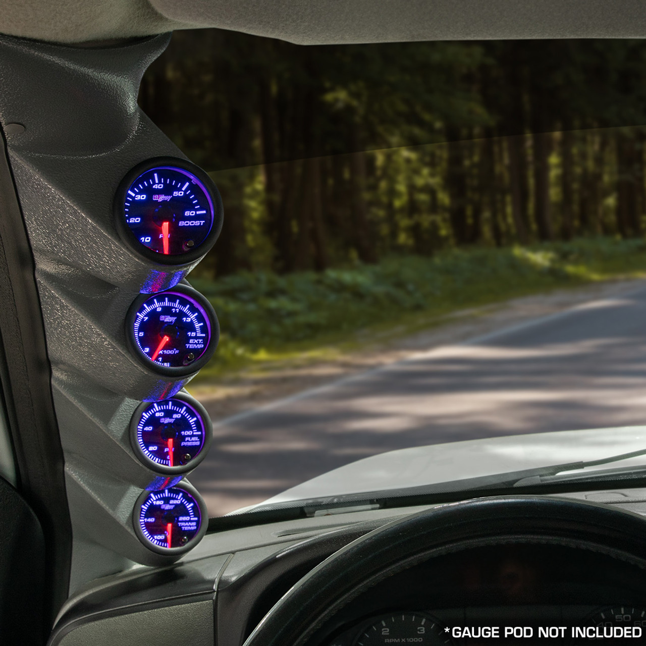 GlowShift | Black 7 Color Series 4 Gauge Set for Diesel Trucks