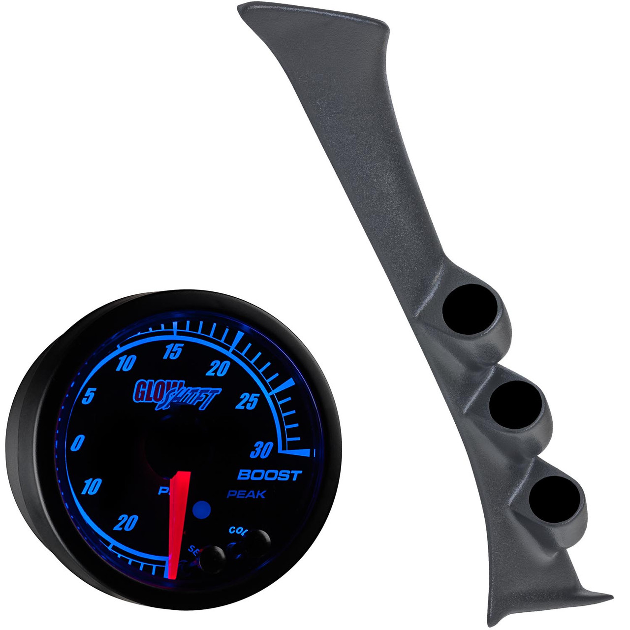 GlowShift Elite 10 Color Triple Gauge Package for 1992-2002 Ford E-Series  7.3 Powerstroke Van