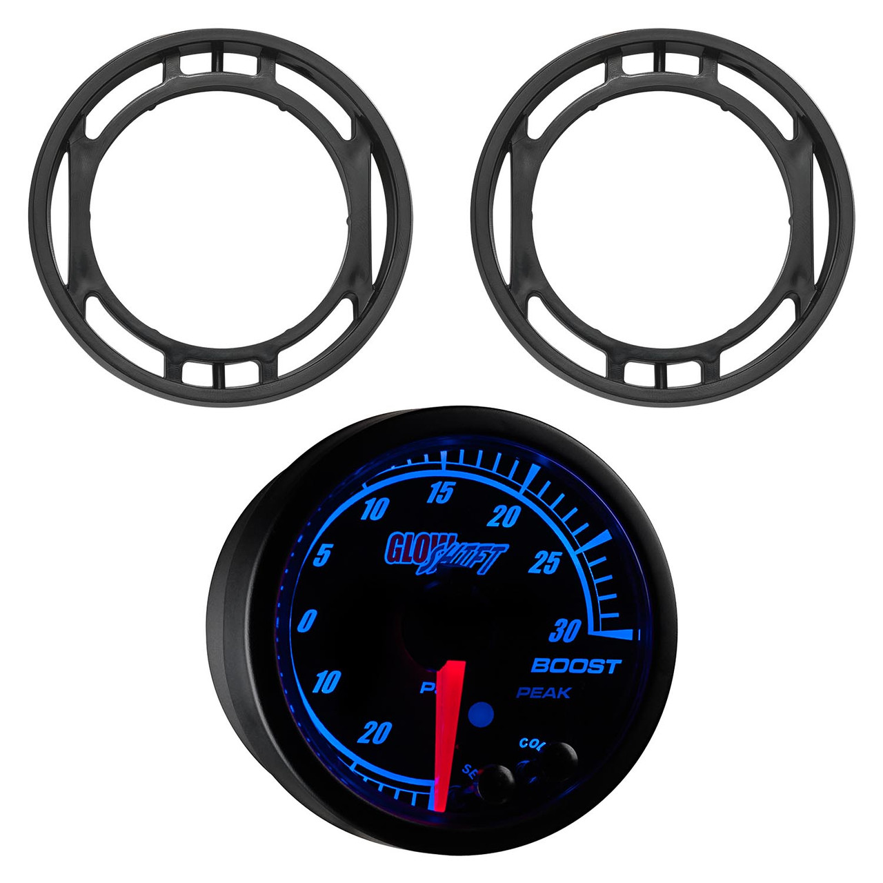 GlowShift Elite 10 Color Series Dual Air Vent Gauge Package for 2015-2021  Ford Mustang S550