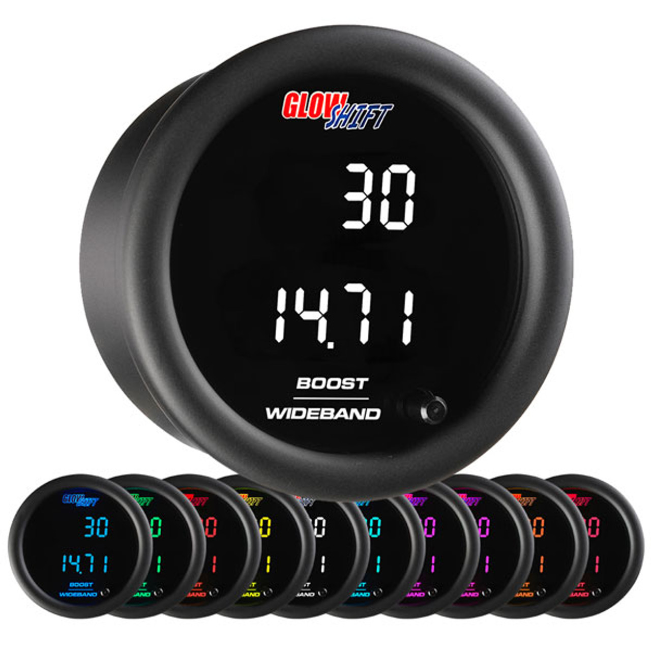 10 Color Digital Dual Boost/Vacuum & Wideband Air/Fuel Ratio Gauge