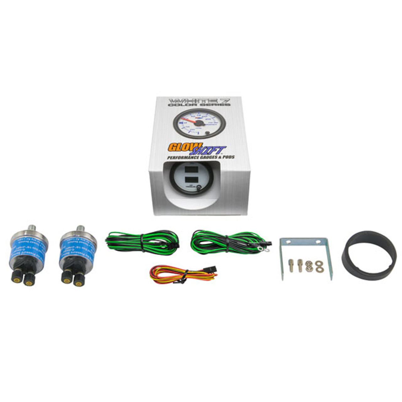 Y995 gfc GN7-200 Gloss TBL QM アウトレット GlowShift | White 7 Color Dual Digital Air Pressure Gauge