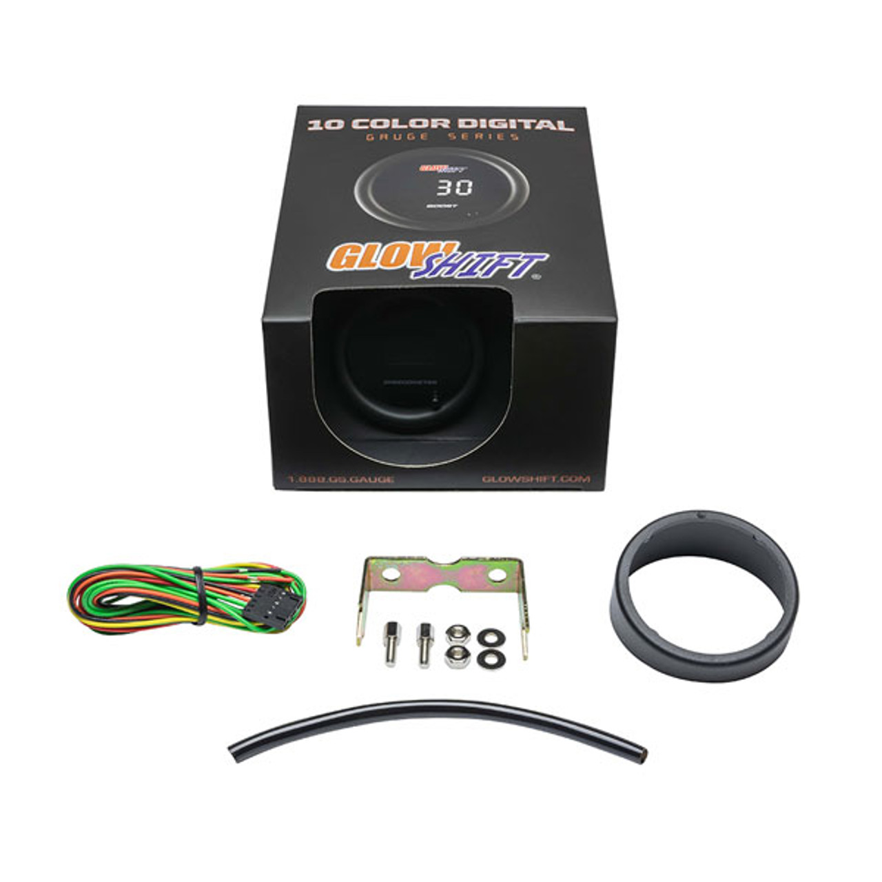 GlowShift 10 Color Digital 140 MPH Speedometer Gauge Kit - Multi-Color LED Display - Tinted Lens - 2-1/16 (52mm)