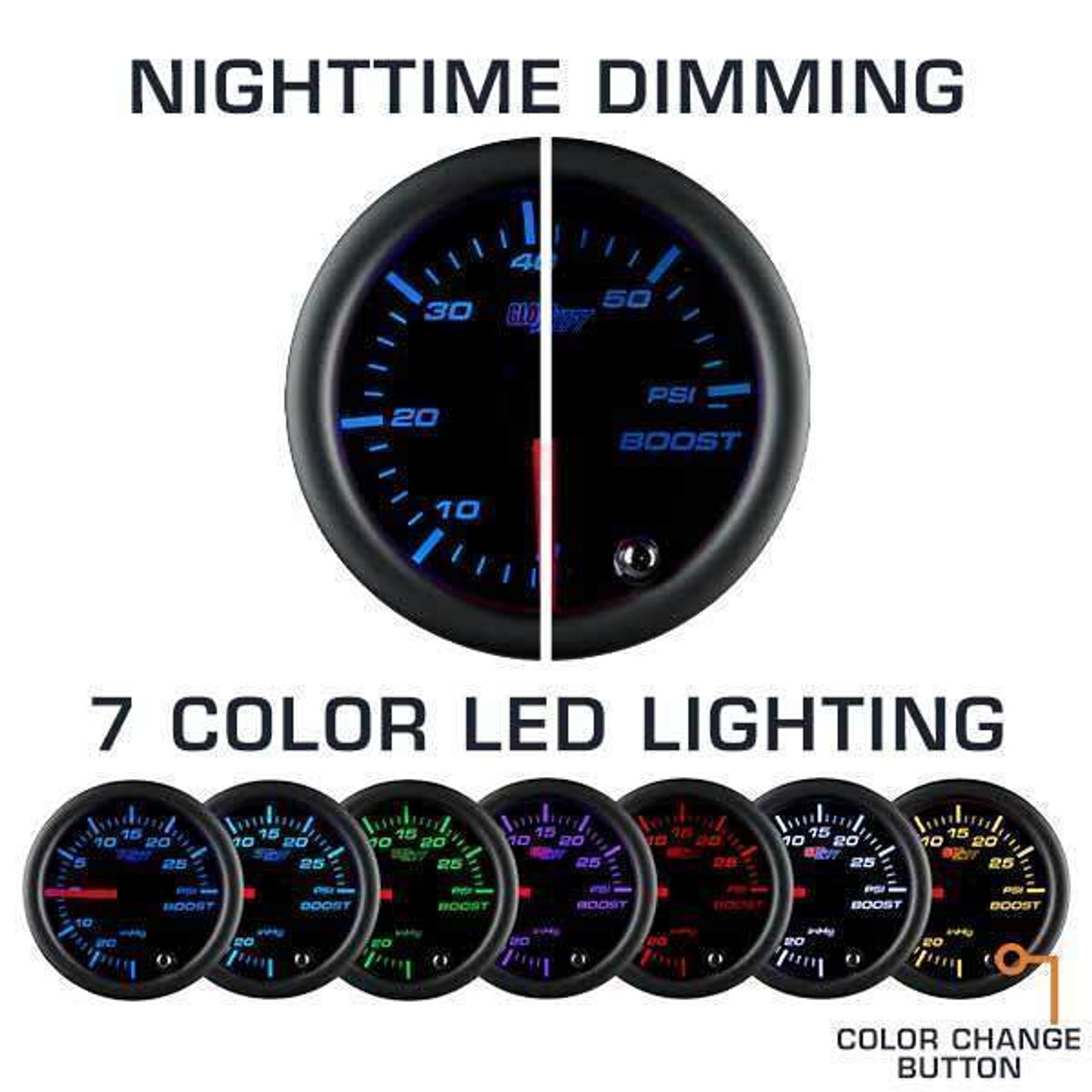 GlowShift | 7 Color Series Dual Dashboard Gauge Package for 2005