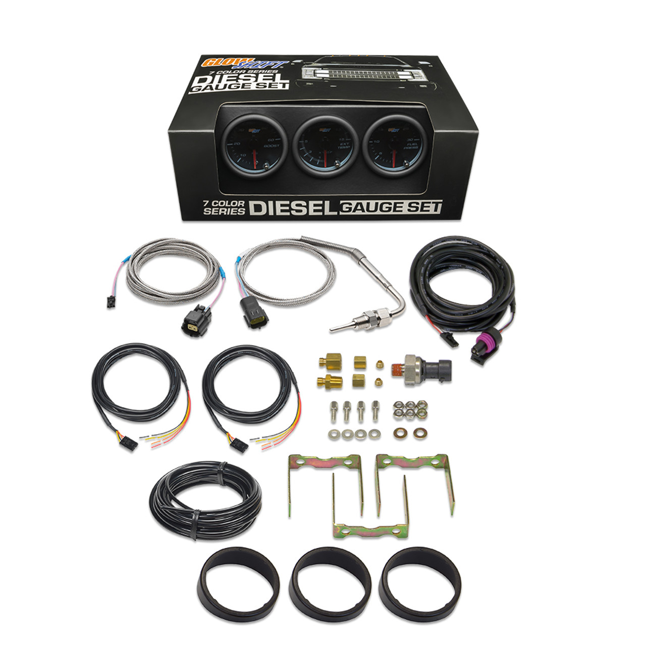 GlowShift | Tinted 7 Color Series 3 Gauge Diesel Truck Set