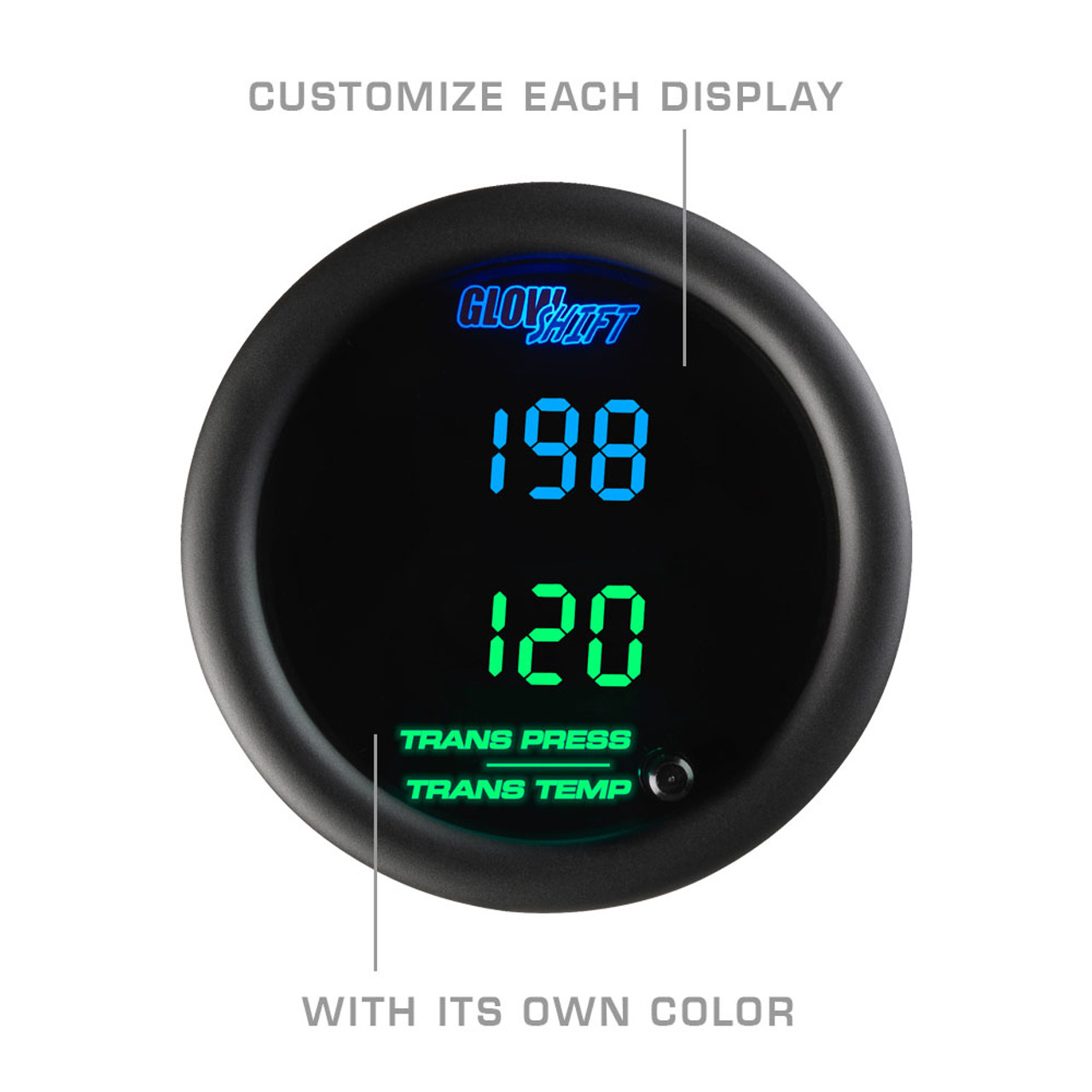 10 Color Digital Trans Pressure & Temp Gauge