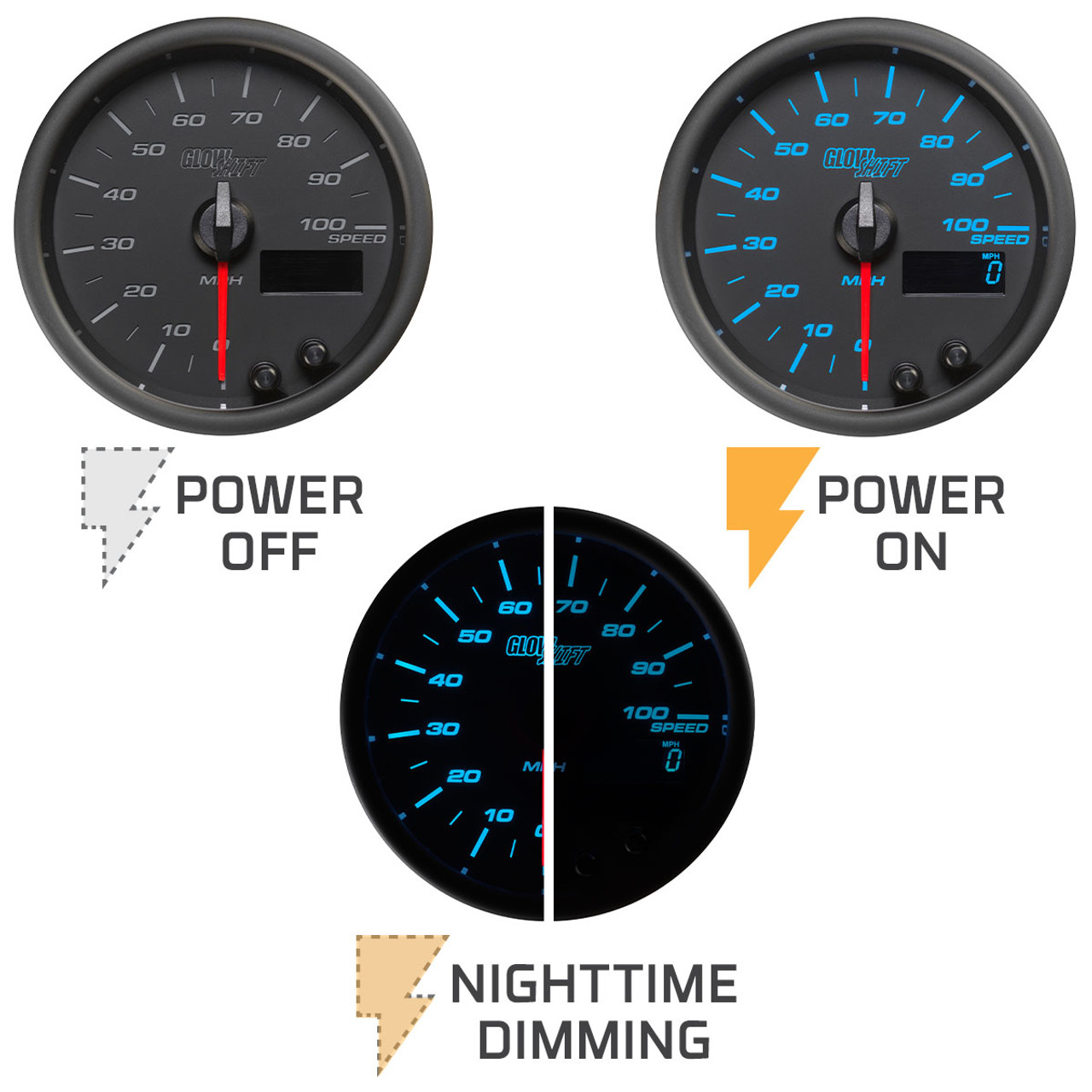 speedo FlyingfishHYBRID SD78C51ブラック×イエロー GlowShift | Black 7 Color 3-3/8” (85mm) 100 MPH In Dash