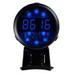Black Digital Tachometer & Blue LED Shift Light Straight View