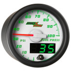 White & Green MaxTow 100 PSI Fuel Pressure Gauge