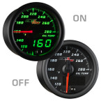 Black & Green MaxTow Oil Temperature Gauge On/Off View