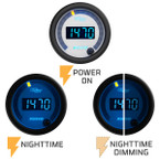 White 7 Color Gauge On, Nighttime View & Nighttime Dimming