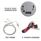 Included EGT Probe & Harness with Tinted 2400° F Exhaust Gas Temperature Gauge