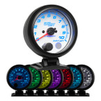 White 7 Color 3 3/4" Tachometer Gauge with Shift Light