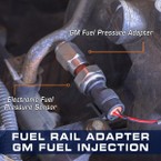 GM Fuel Rail Adapter -4 AN Thread Adapter Installed