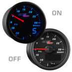 Black & Blue MaxTow 30 PSI Boost/Vacuum Gauge On/Off View