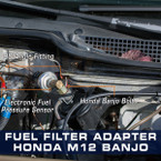 Honda Fuel Pressure Banjo Bolt Adapter Installed
